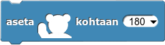 Aseta tassu kohtaan 180